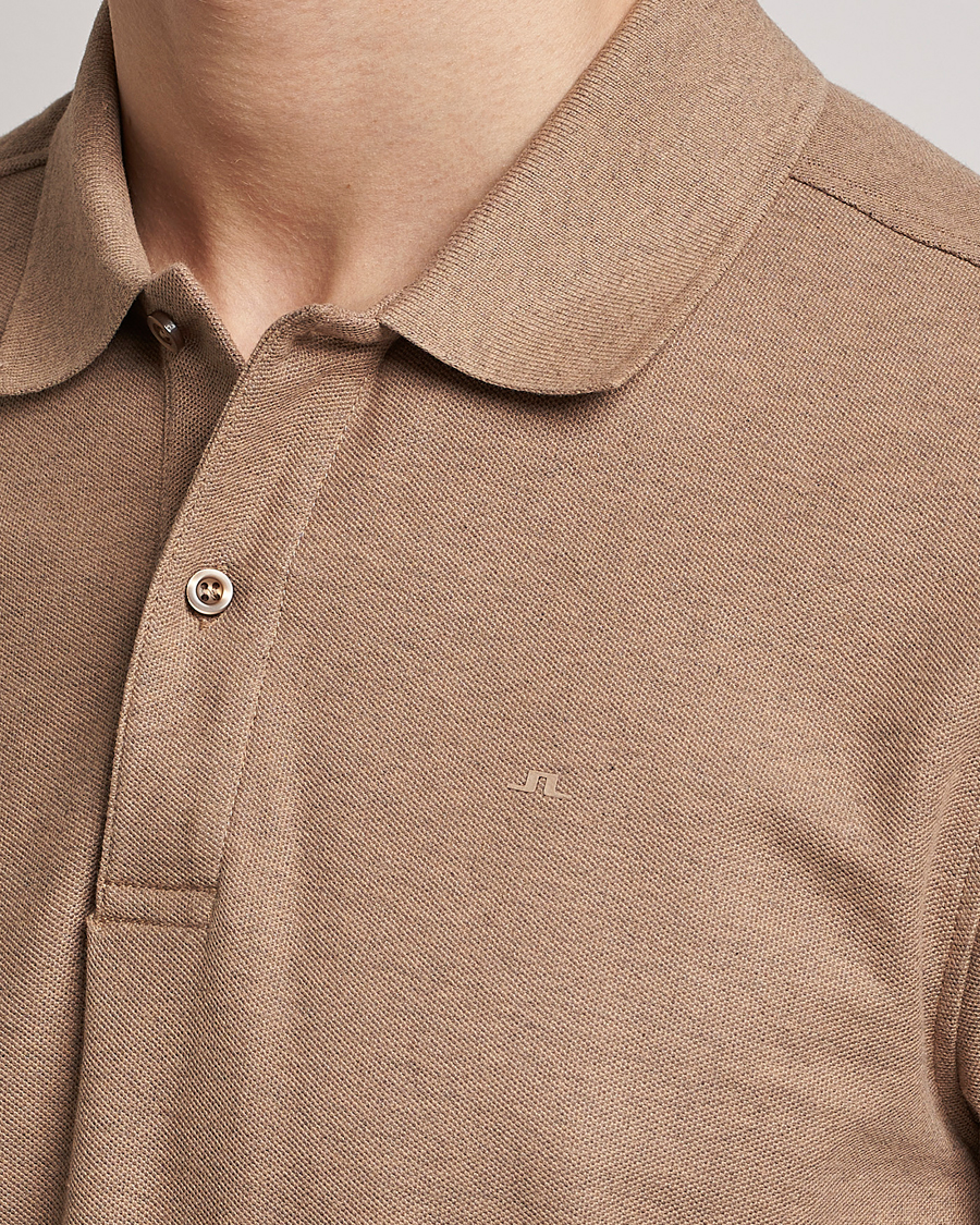 Uomini | Polo | J.Lindeberg | Troy Clean Polo Tiger Brown Melange