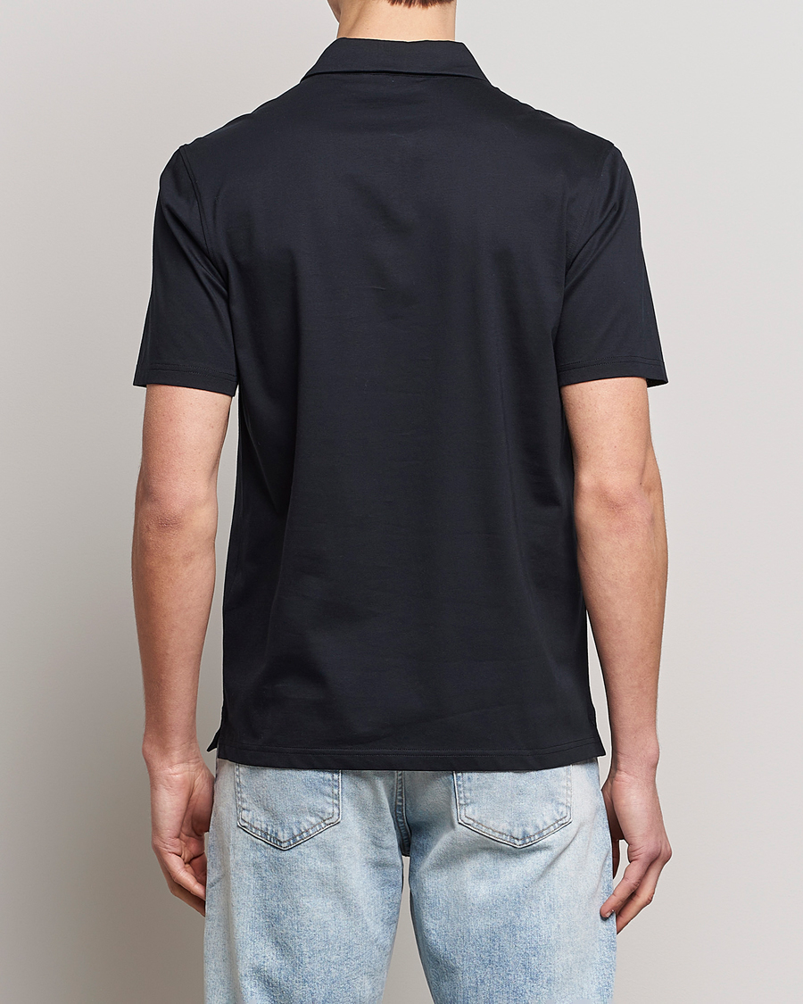 Uomini | Polo | J.Lindeberg | Asher Zip Mercerized Cotton Polo Black