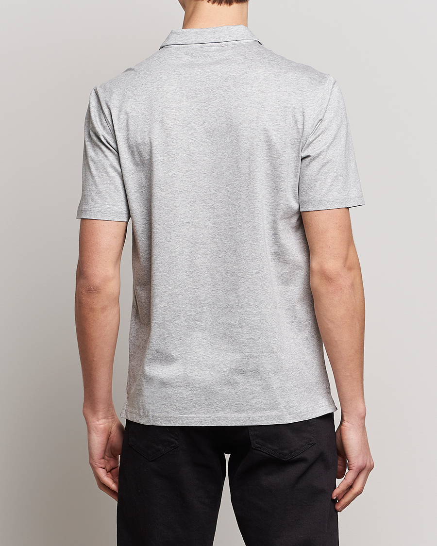 Uomini | Polo | J.Lindeberg | Asher Zip Mercerized Cotton Polo Light Grey Melange