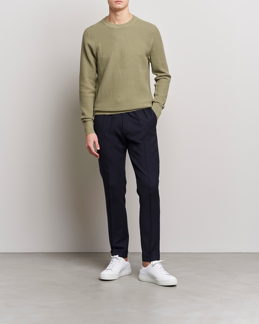 Uomini | Maglieria | J.Lindeberg | Arthur Structure Organic Cotton Crew Neck Aloe