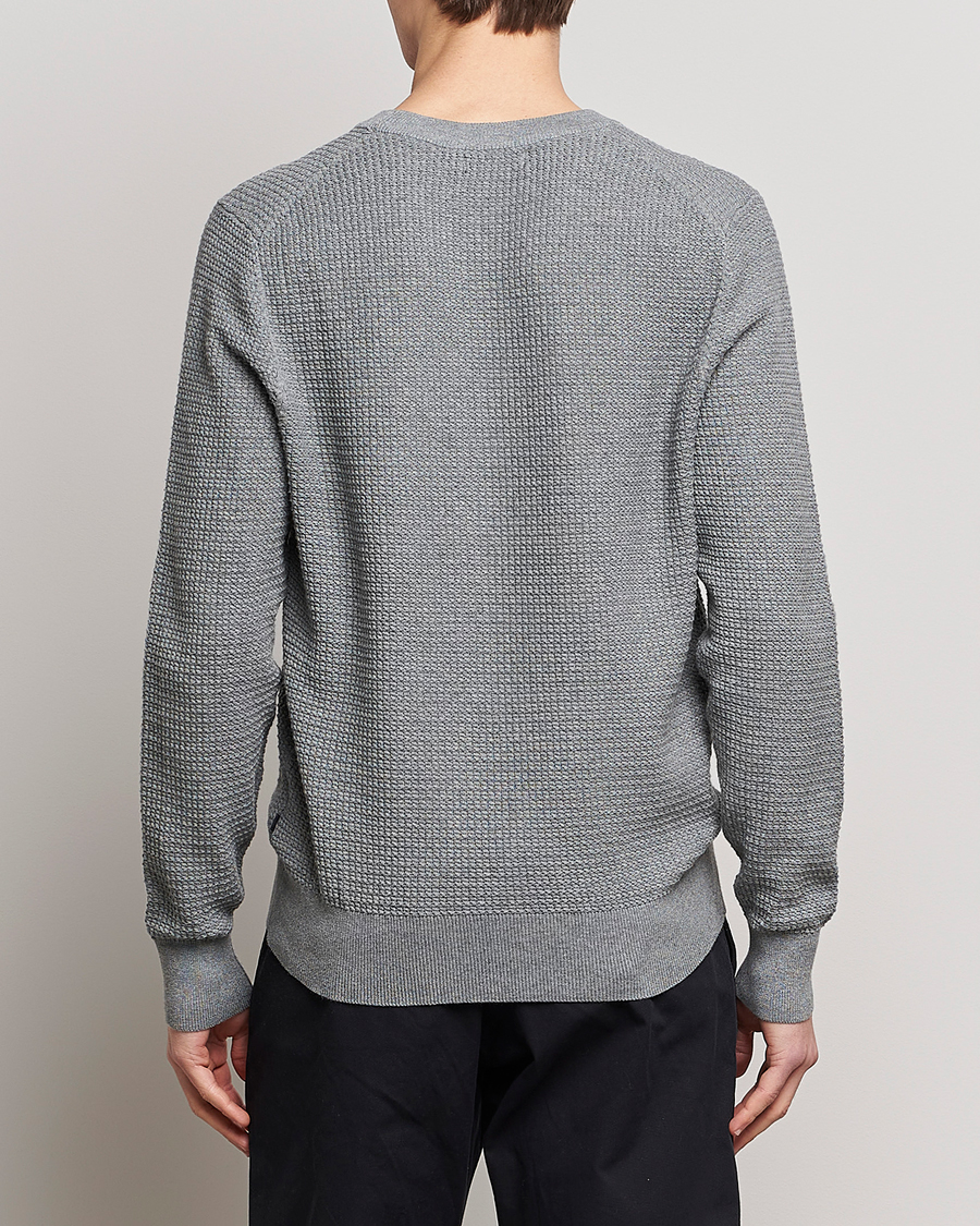 Uomini | Maglieria | J.Lindeberg | Arthur Structure Organic Cotton Crew Neck Light Grey