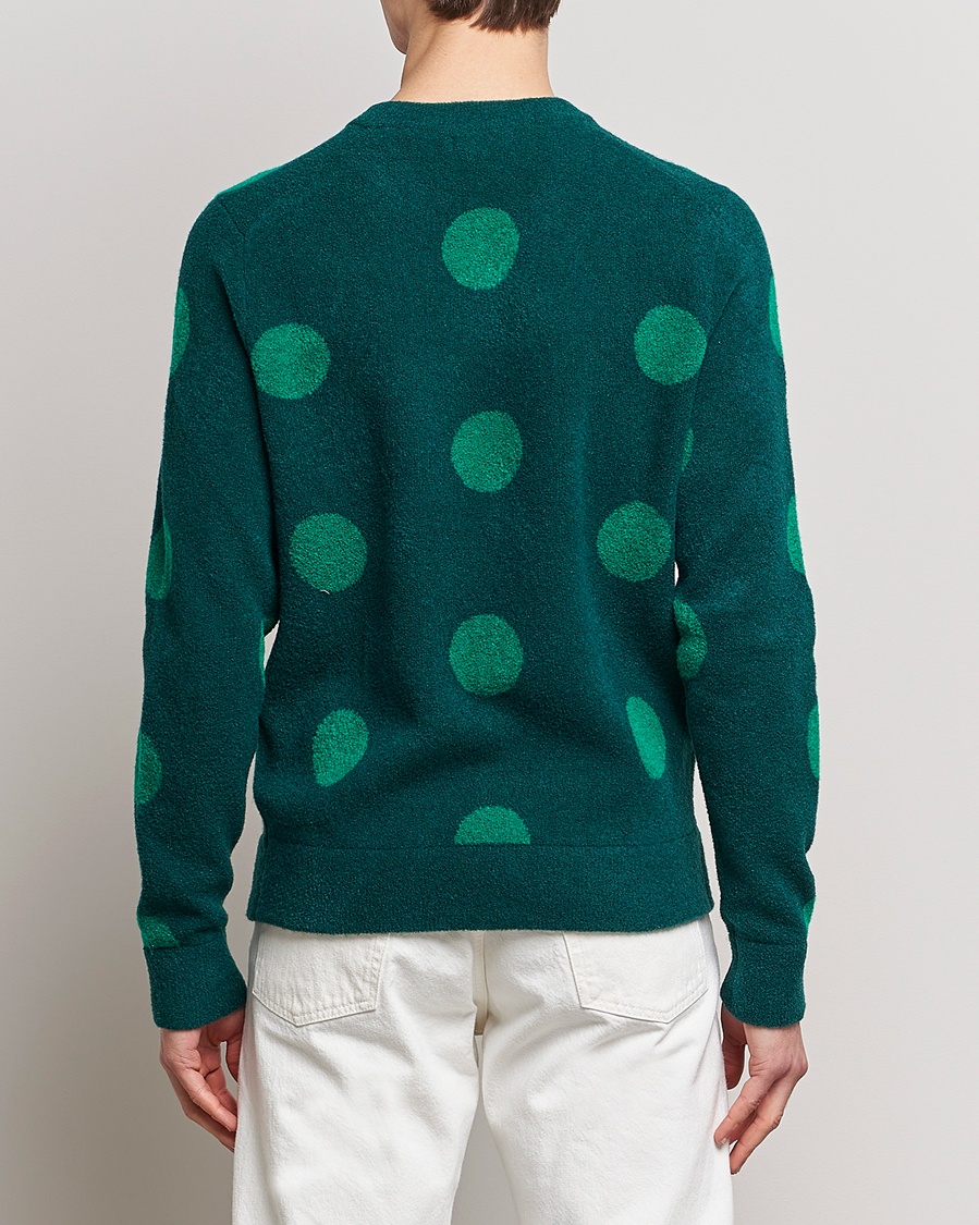 Uomini | Maglieria | J.Lindeberg | Dotte Hairy Jacquard Crewneck Rain Forest