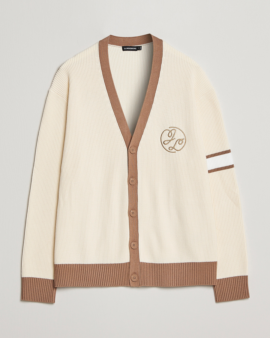 Uomini | Maglieria | J.Lindeberg | Gerard Jacquard Cardigan Turtledove