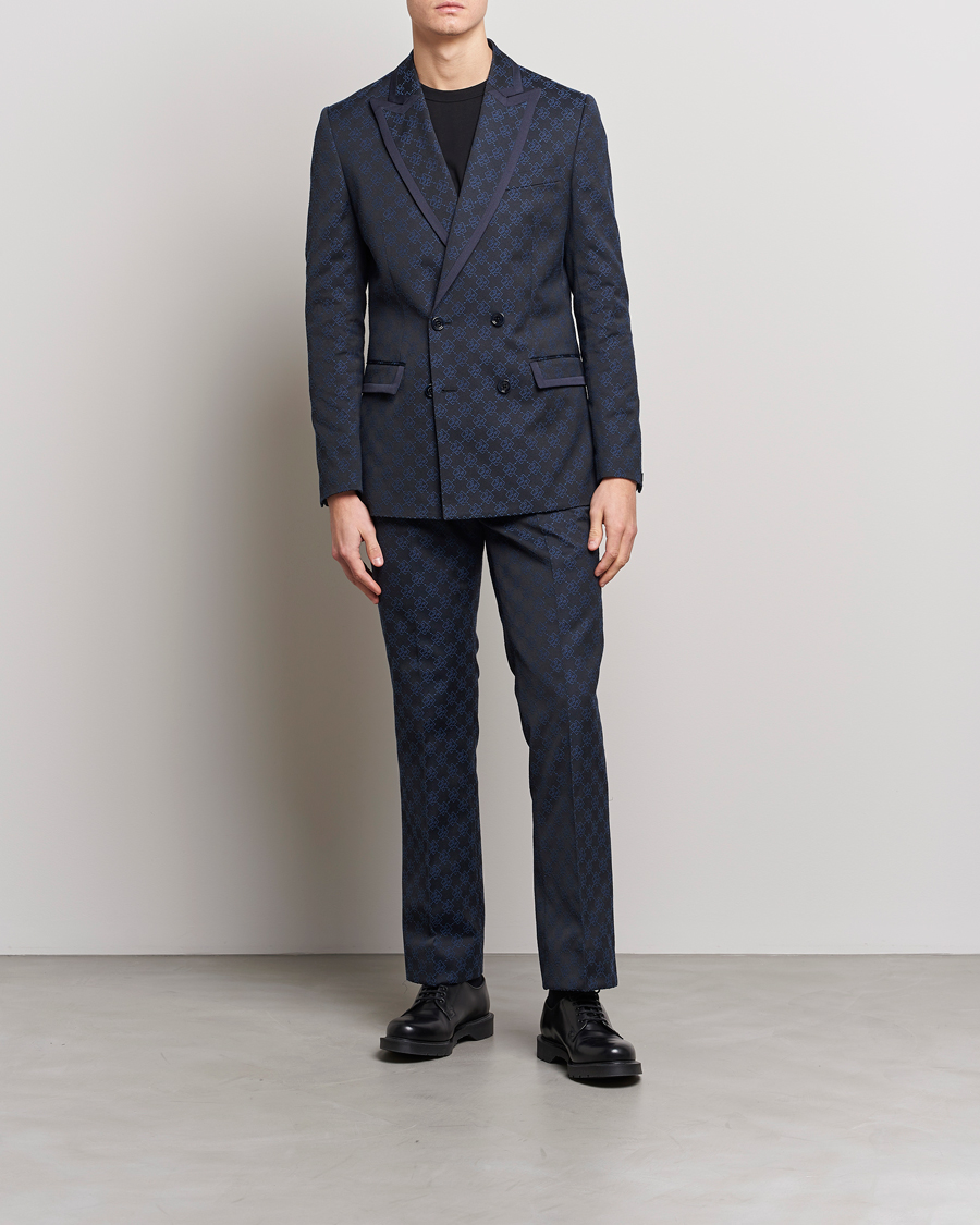 Uomini | Pantaloni | J.Lindeberg | Gomor JL Jacquard Trousers Navy