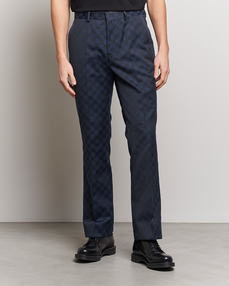 Uomini | Pantaloni | J.Lindeberg | Gomor JL Jacquard Trousers Navy