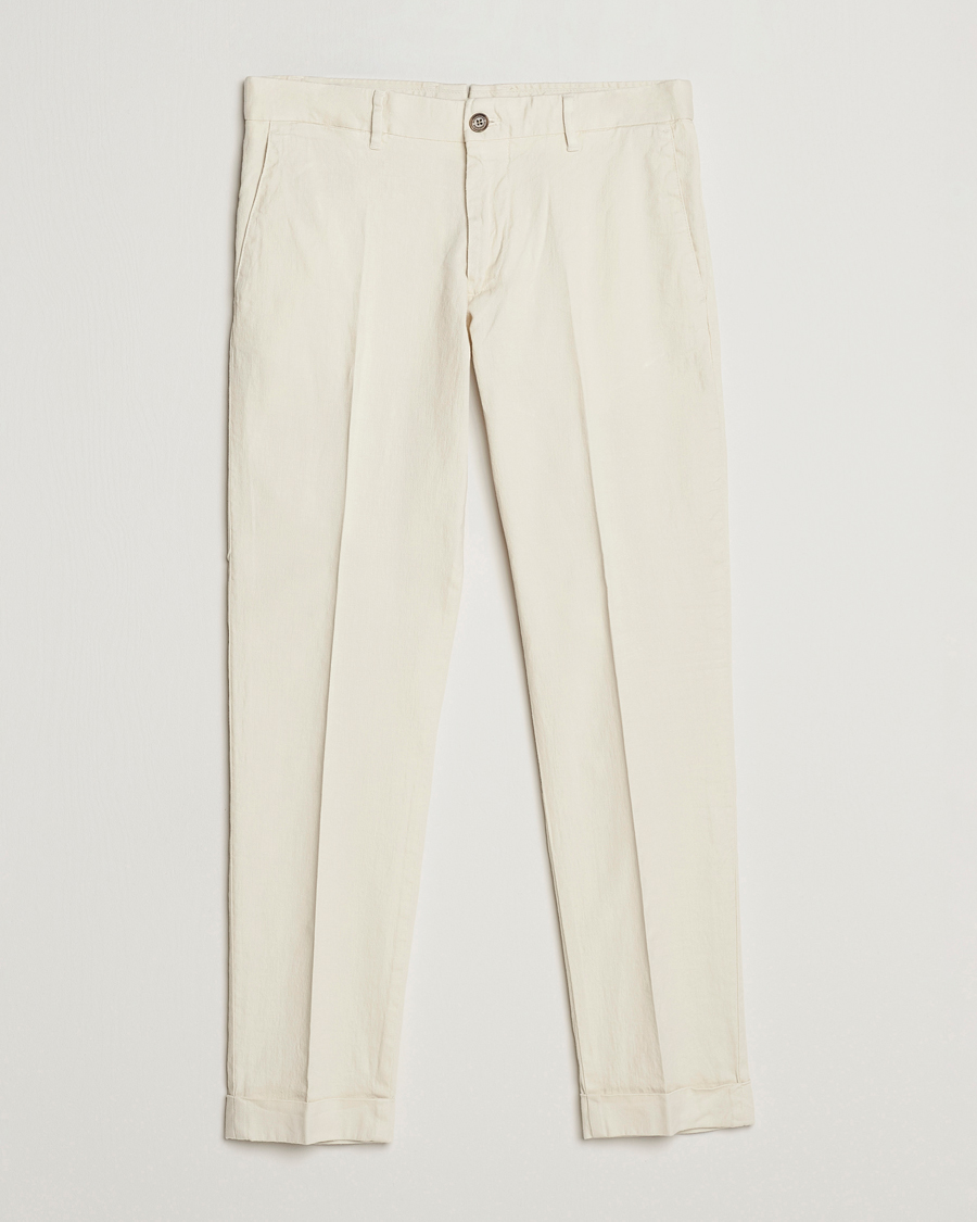 Uomini | Pantaloni | J.Lindeberg | Grant Stretch Cotton/Linen Trousers Turtledove