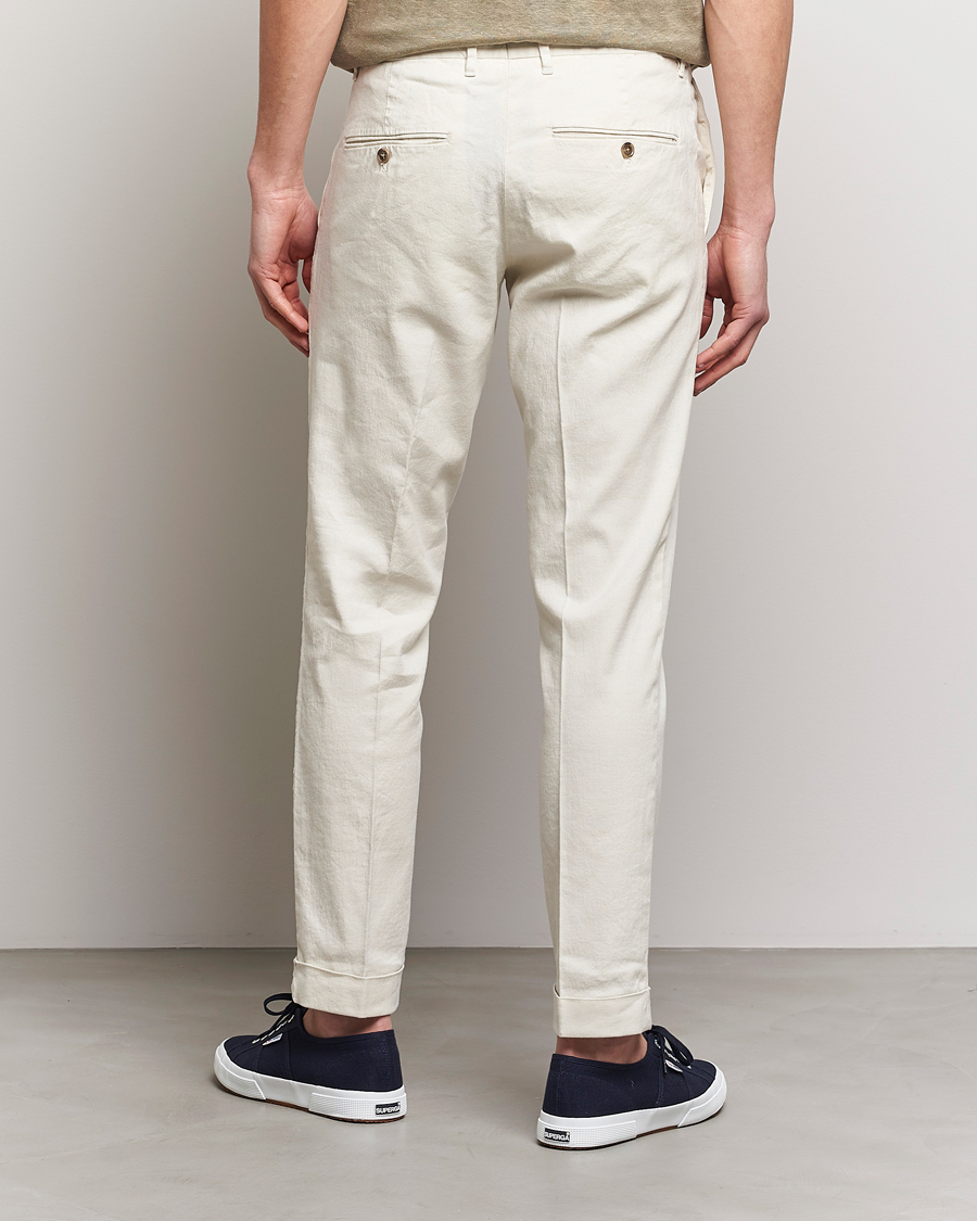 Uomini | Pantaloni | J.Lindeberg | Grant Stretch Cotton/Linen Trousers Turtledove