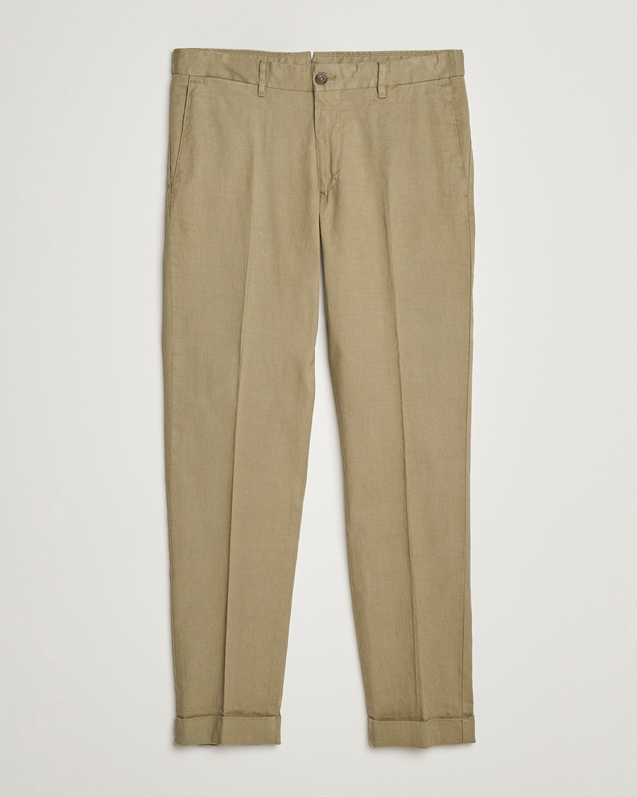 Uomini | Pantaloni | J.Lindeberg | Grant Stretch Cotton/Linen Trousers Aloe