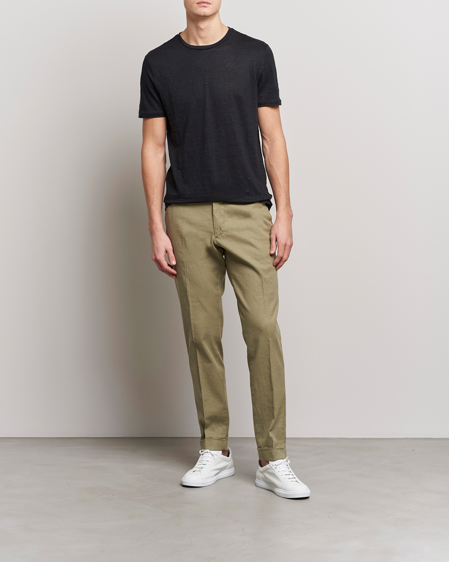 Uomini | Pantaloni | J.Lindeberg | Grant Stretch Cotton/Linen Trousers Aloe