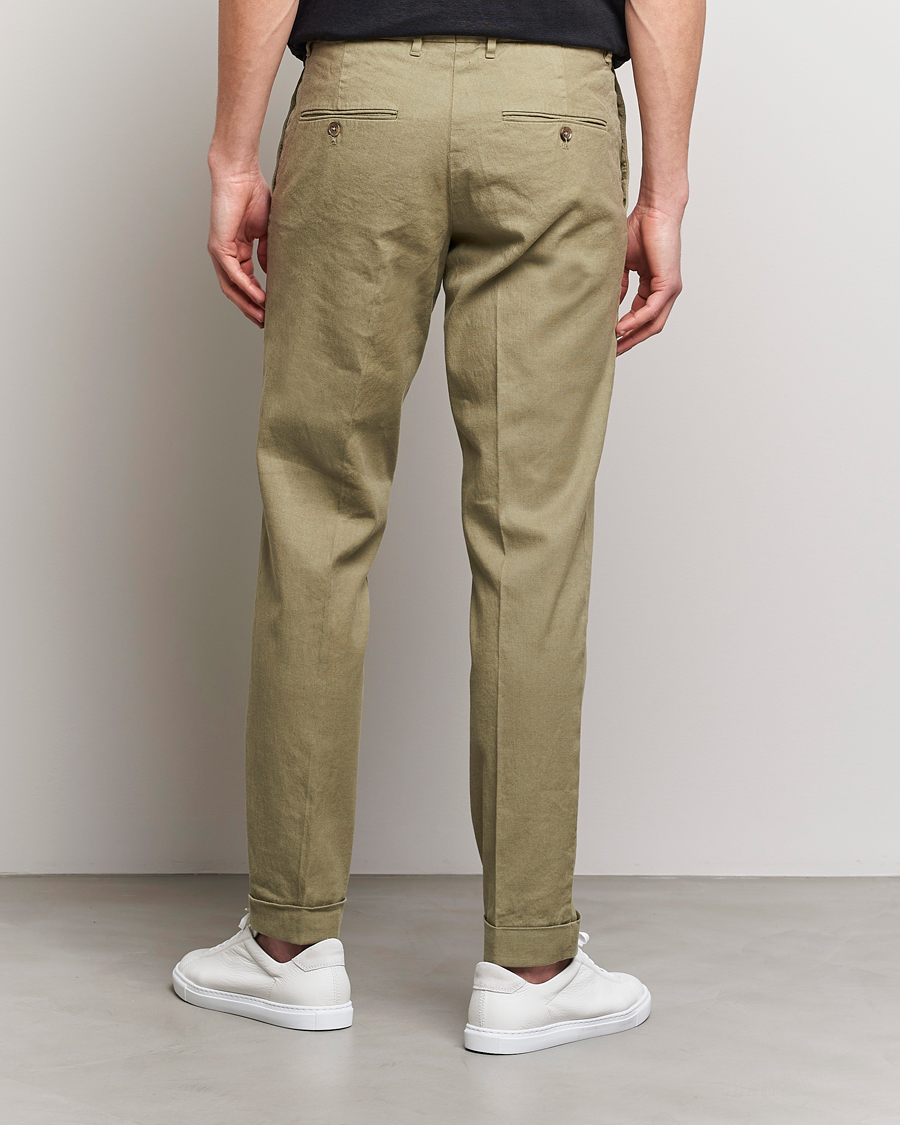 Uomini | Pantaloni | J.Lindeberg | Grant Stretch Cotton/Linen Trousers Aloe