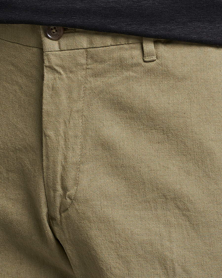 Uomini | Pantaloni | J.Lindeberg | Grant Stretch Cotton/Linen Trousers Aloe