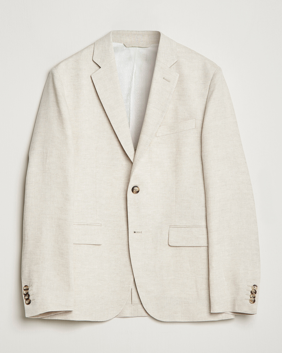 Uomini | Blazers | J.Lindeberg | Hopper Super Linen Blazer Safari Beige