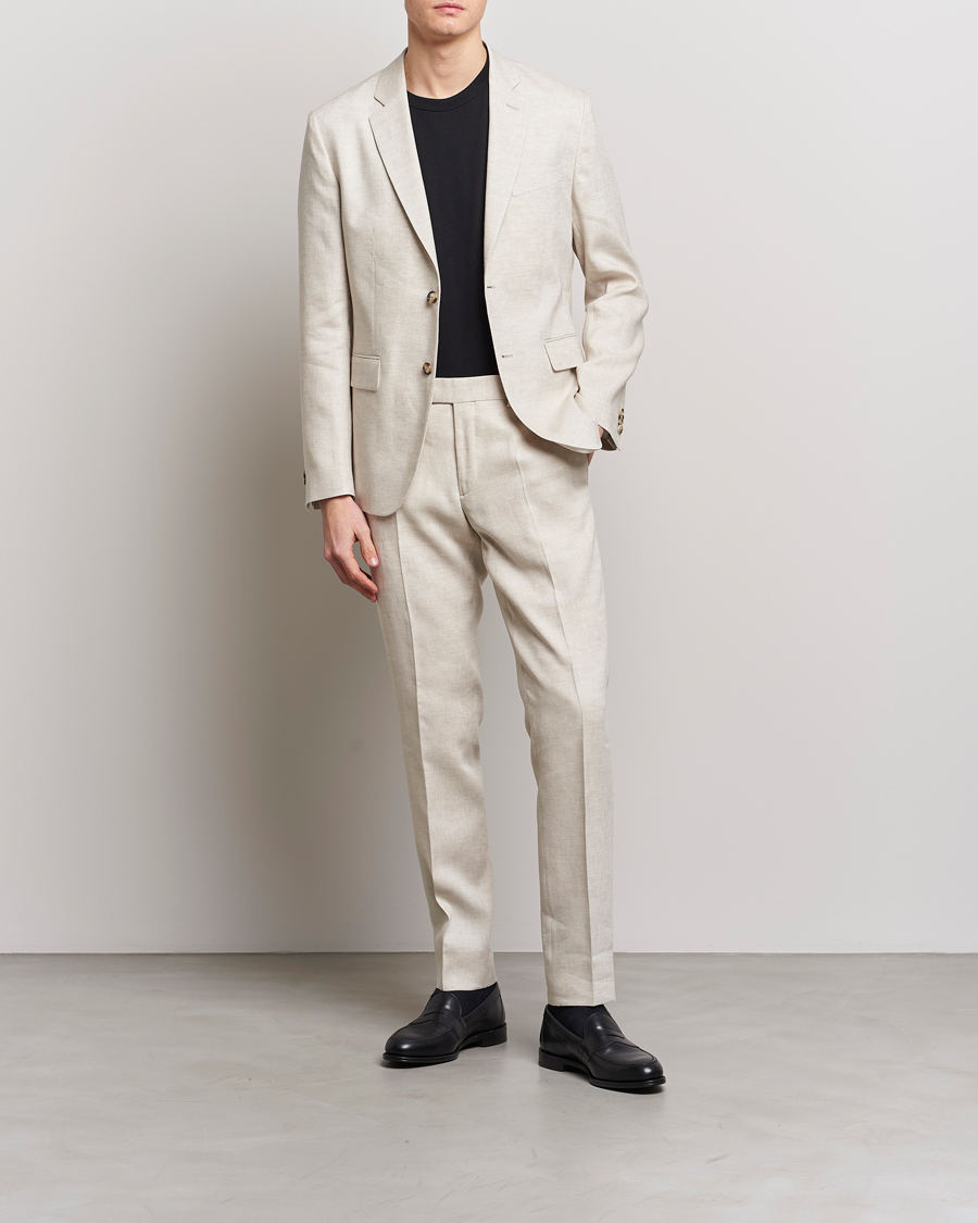Uomini | Blazers | J.Lindeberg | Hopper Super Linen Blazer Safari Beige