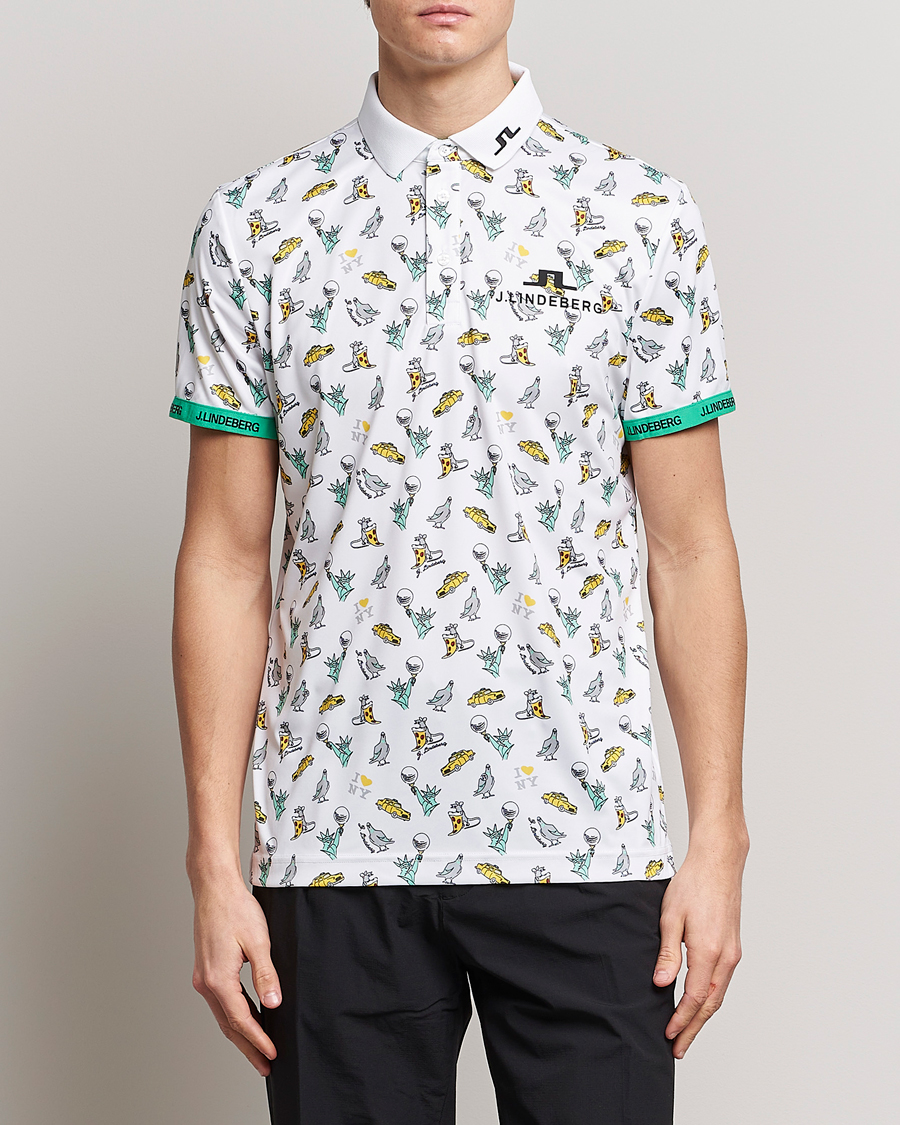 Uomini | Polo | J.Lindeberg | KV PGA Printed Jersey Polo White