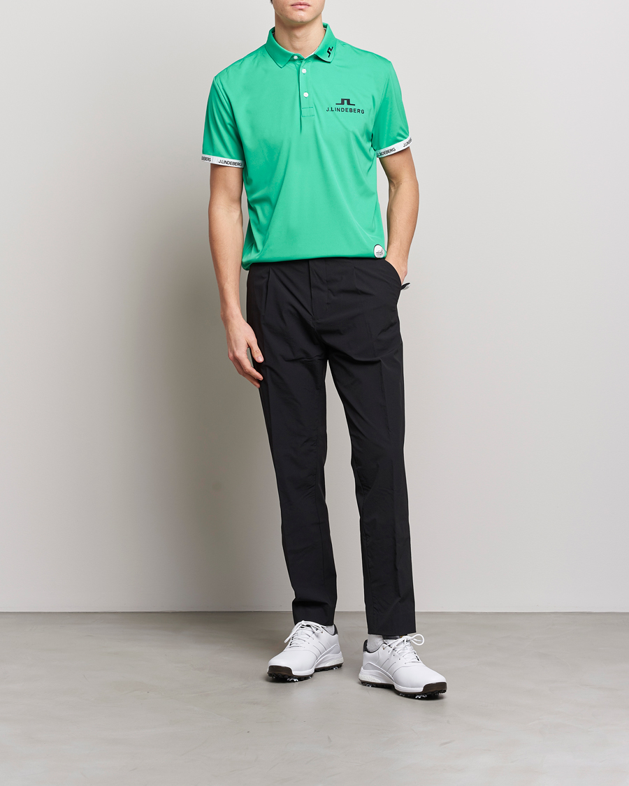 Uomini | Polo | J.Lindeberg | KV PGA Printed Jersey Polo Blarney Green