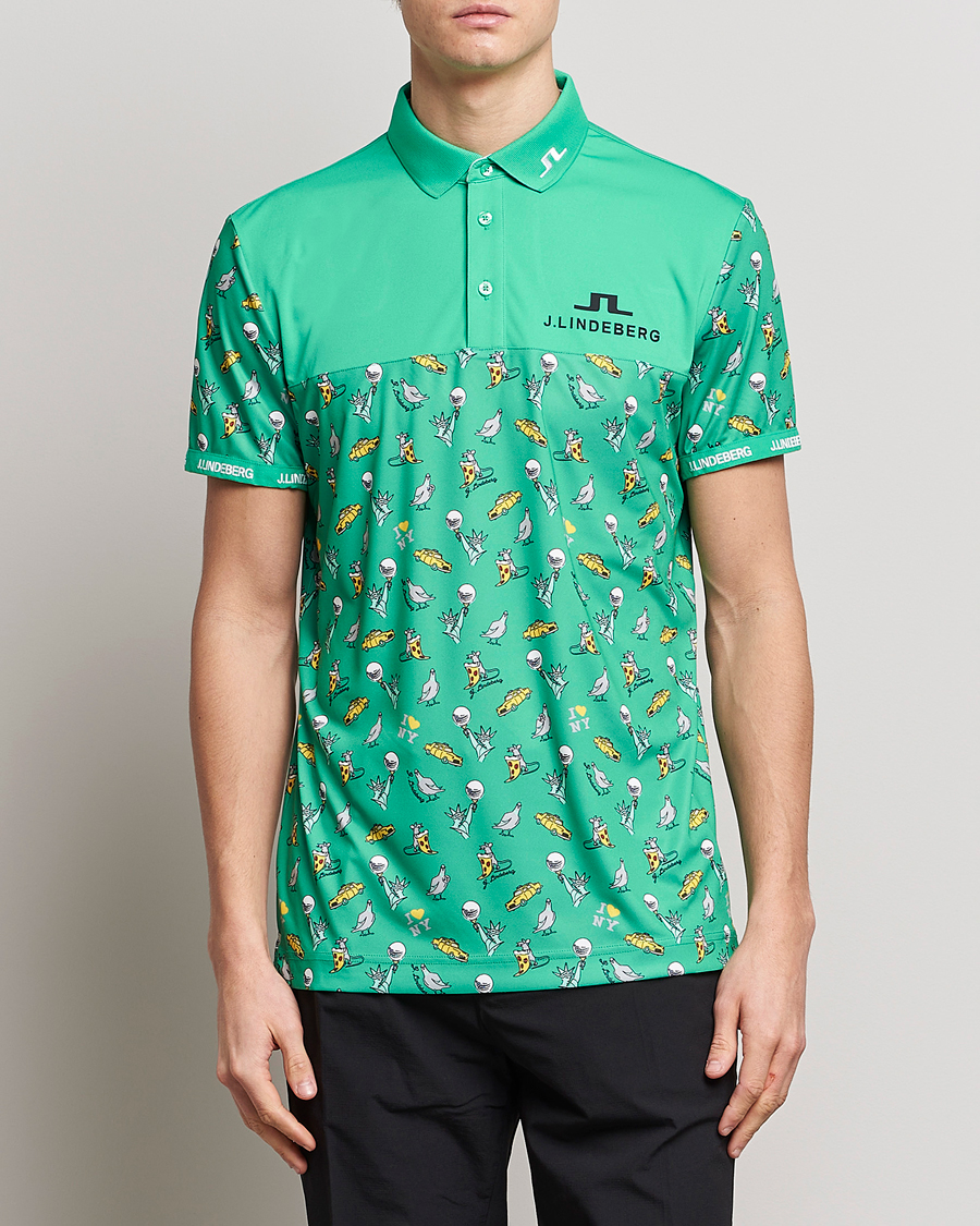 Uomini | Polo | J.Lindeberg | Jeff PGA TX Jersey Polo Blarney Green