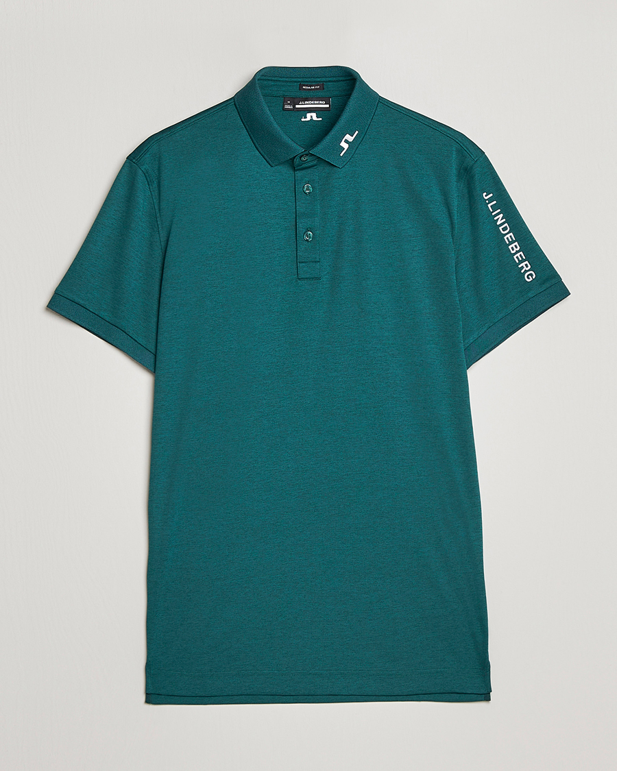 Uomini | Polo | J.Lindeberg | Tour Tech Regular Fit Polo Rain Forest Melange