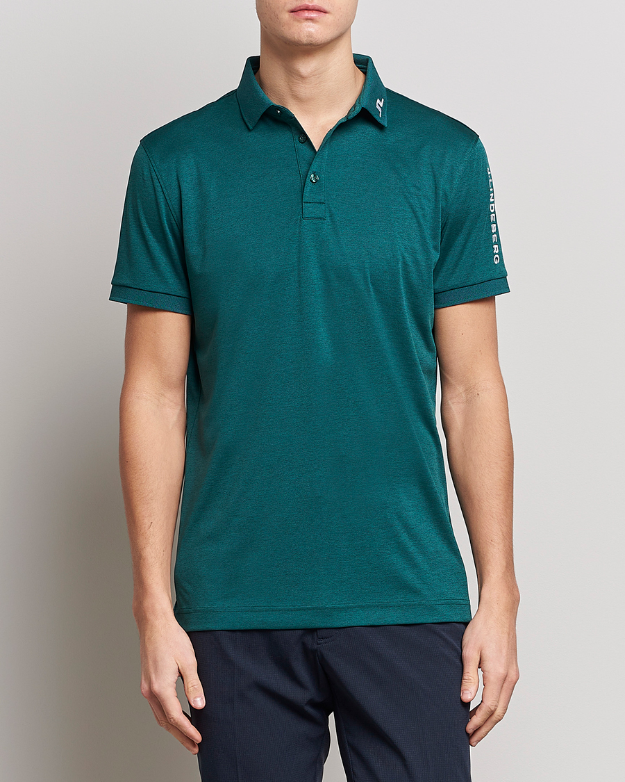 Uomini | Polo | J.Lindeberg | Tour Tech Regular Fit Polo Rain Forest Melange