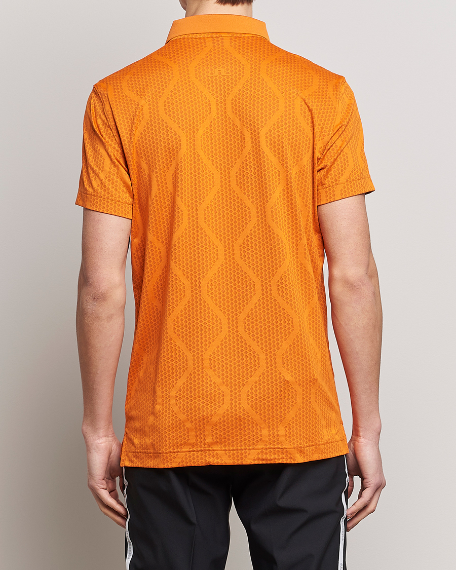 Uomini | Polo | J.Lindeberg | Mat Jacquard Regular Fit Polo Russet Orange