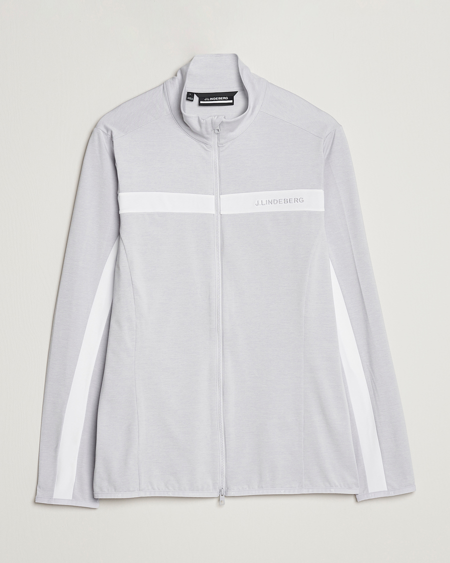 Uomini | Maglieria | J.Lindeberg | Jarvis Mid Layer Full Zip Light Grey Melange