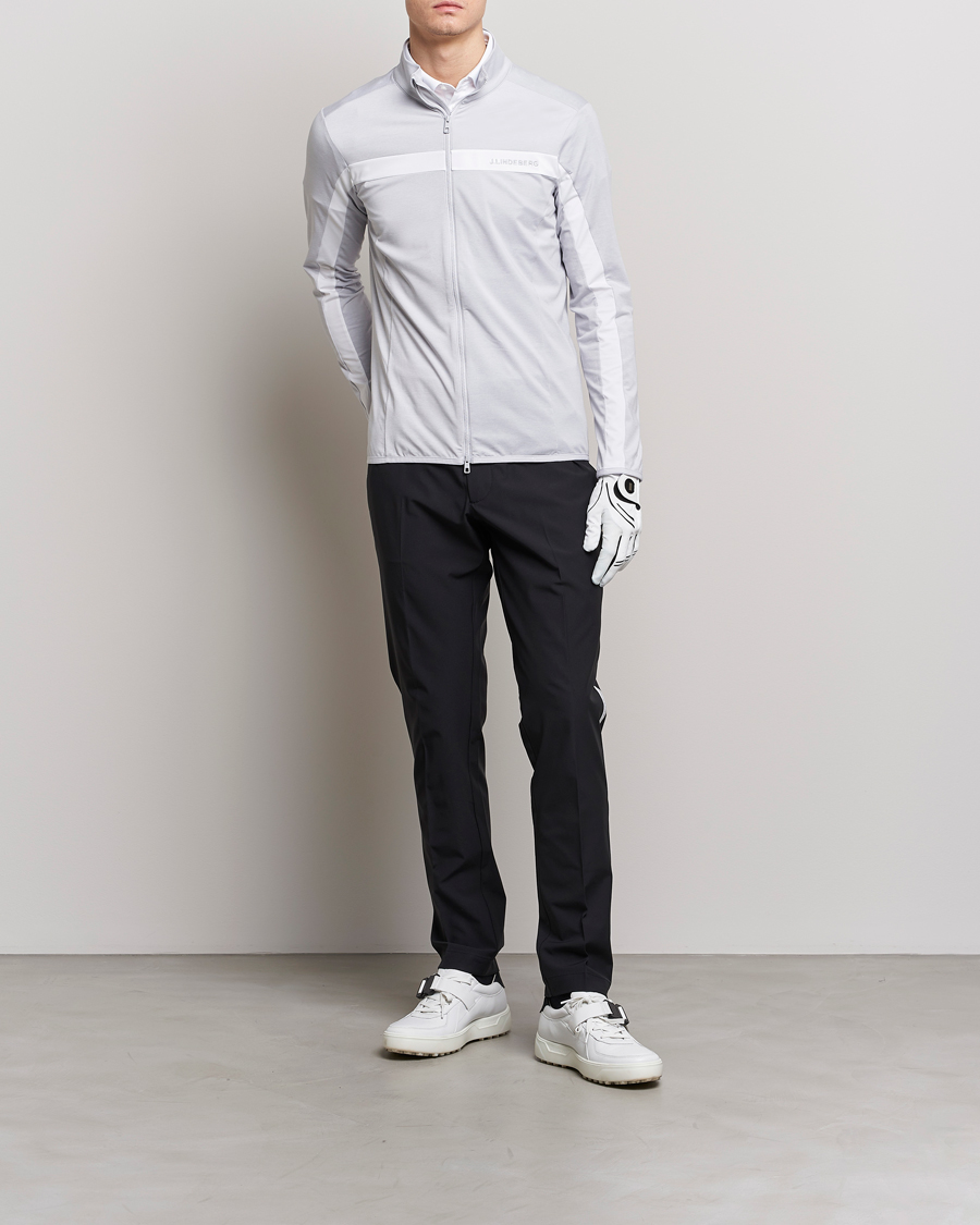 Uomini | Maglieria | J.Lindeberg | Jarvis Mid Layer Full Zip Light Grey Melange