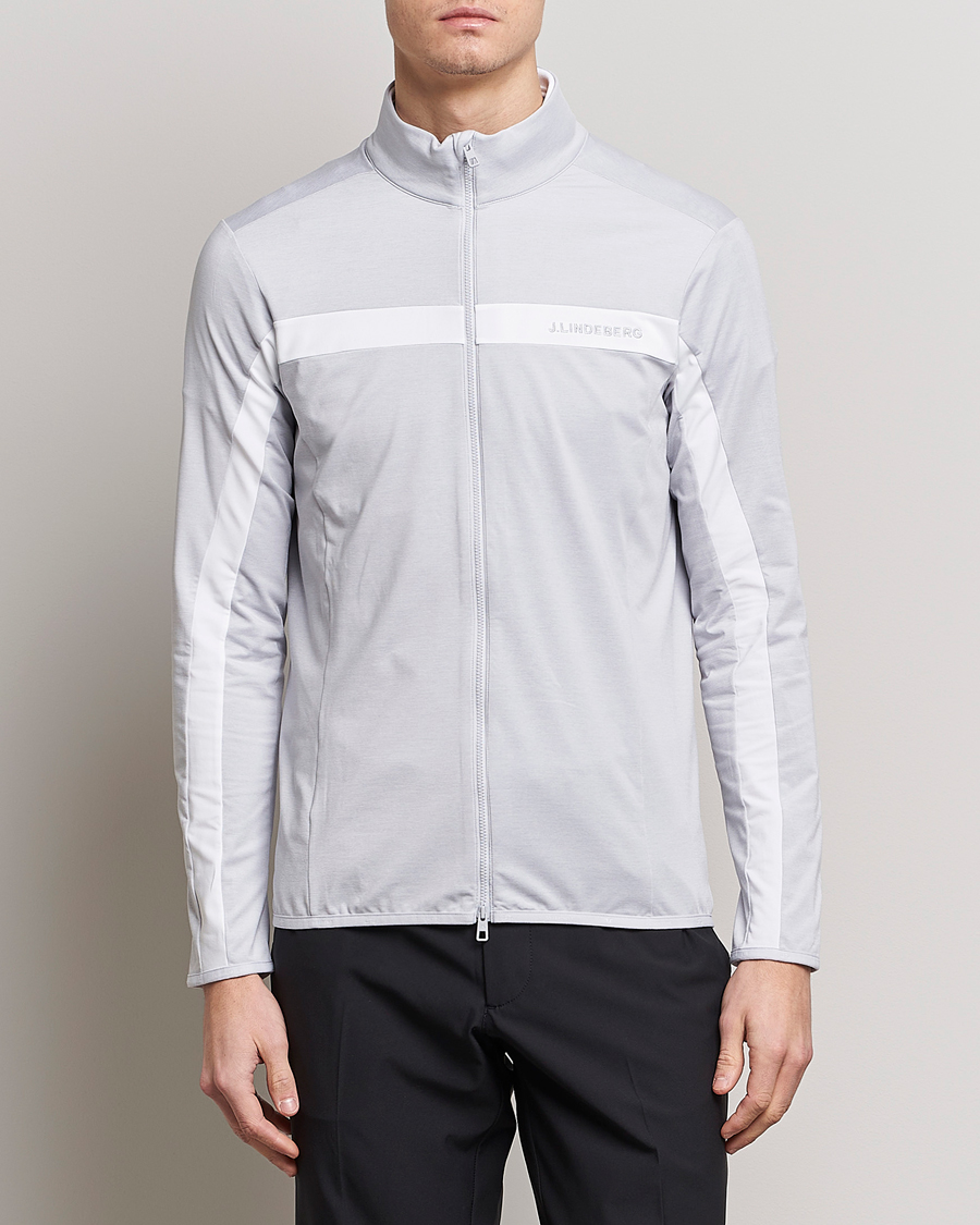 Uomini | Maglieria | J.Lindeberg | Jarvis Mid Layer Full Zip Light Grey Melange