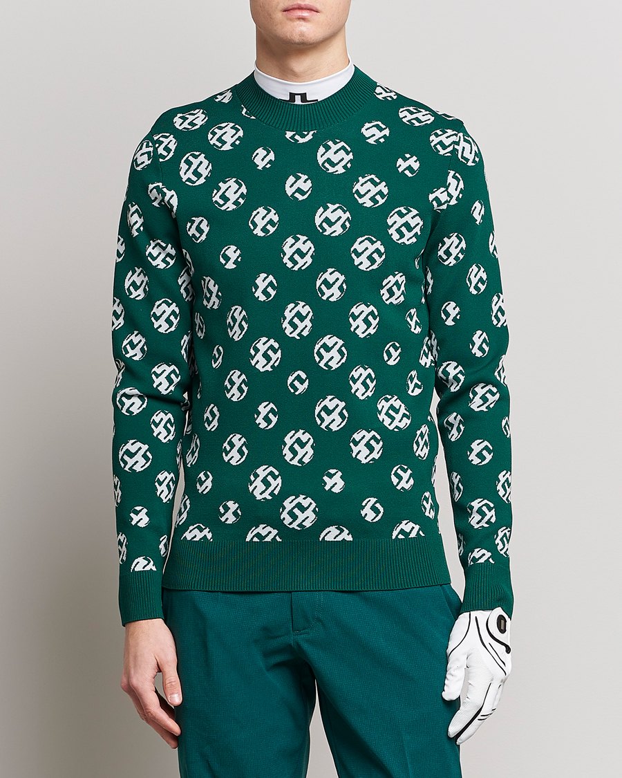 Uomini | Maglieria | J.Lindeberg | Gus Jaccquard Knitted Sweater Rain Forest