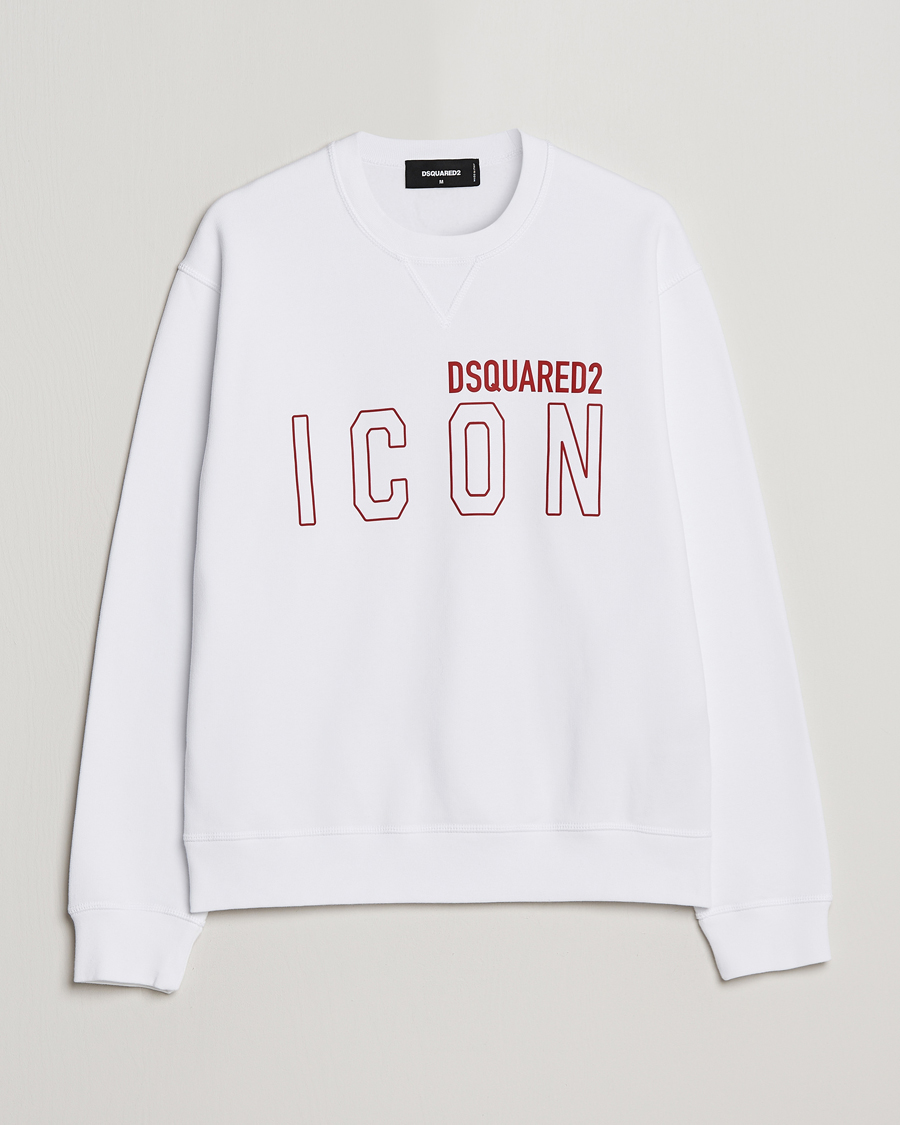 Uomini | Maglieria | Dsquared2 | Icon Transparent Logo Sweatshirt White