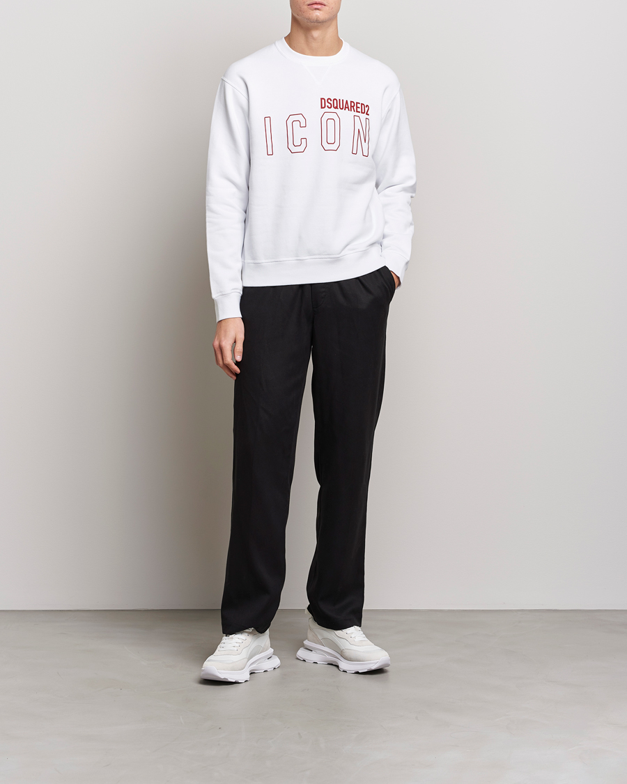 Uomini | Maglieria | Dsquared2 | Icon Transparent Logo Sweatshirt White