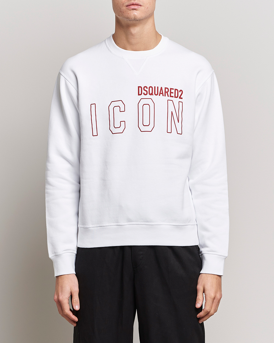 Uomini | Maglieria | Dsquared2 | Icon Transparent Logo Sweatshirt White