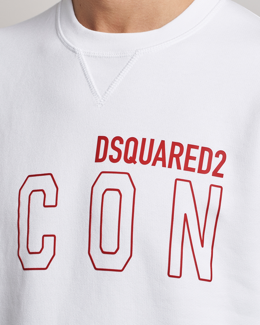 Uomini | Maglieria | Dsquared2 | Icon Transparent Logo Sweatshirt White