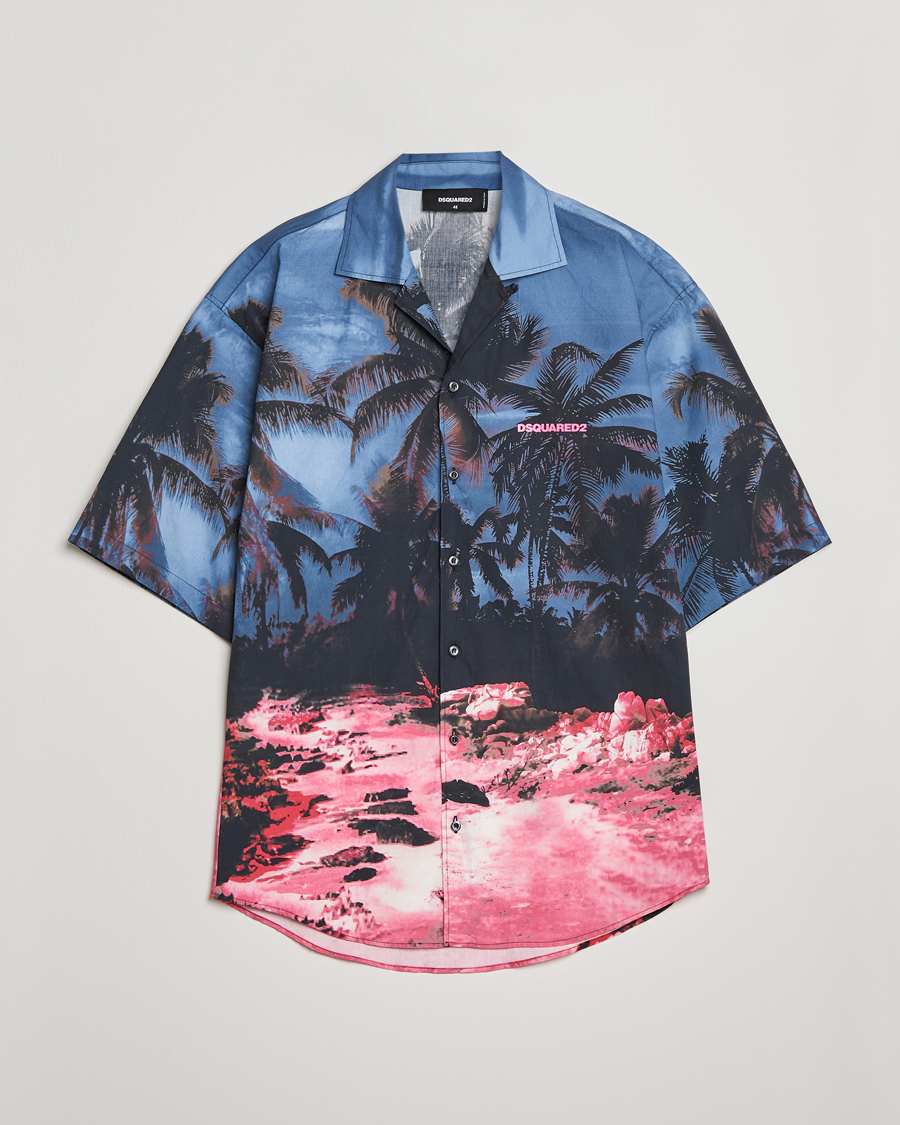 Uomini | Camicie | Dsquared2 | Palm Tree Bowling Shirt Purple
