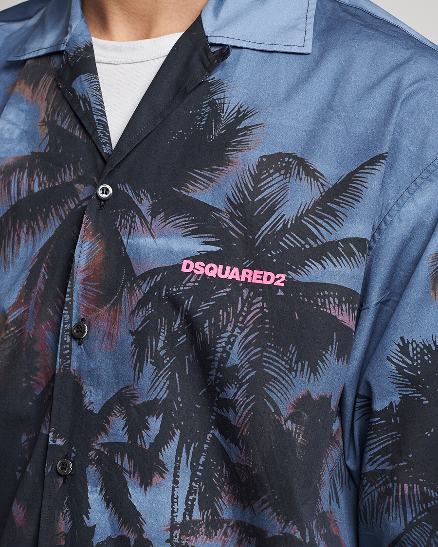 Uomini | Camicie | Dsquared2 | Palm Tree Bowling Shirt Purple