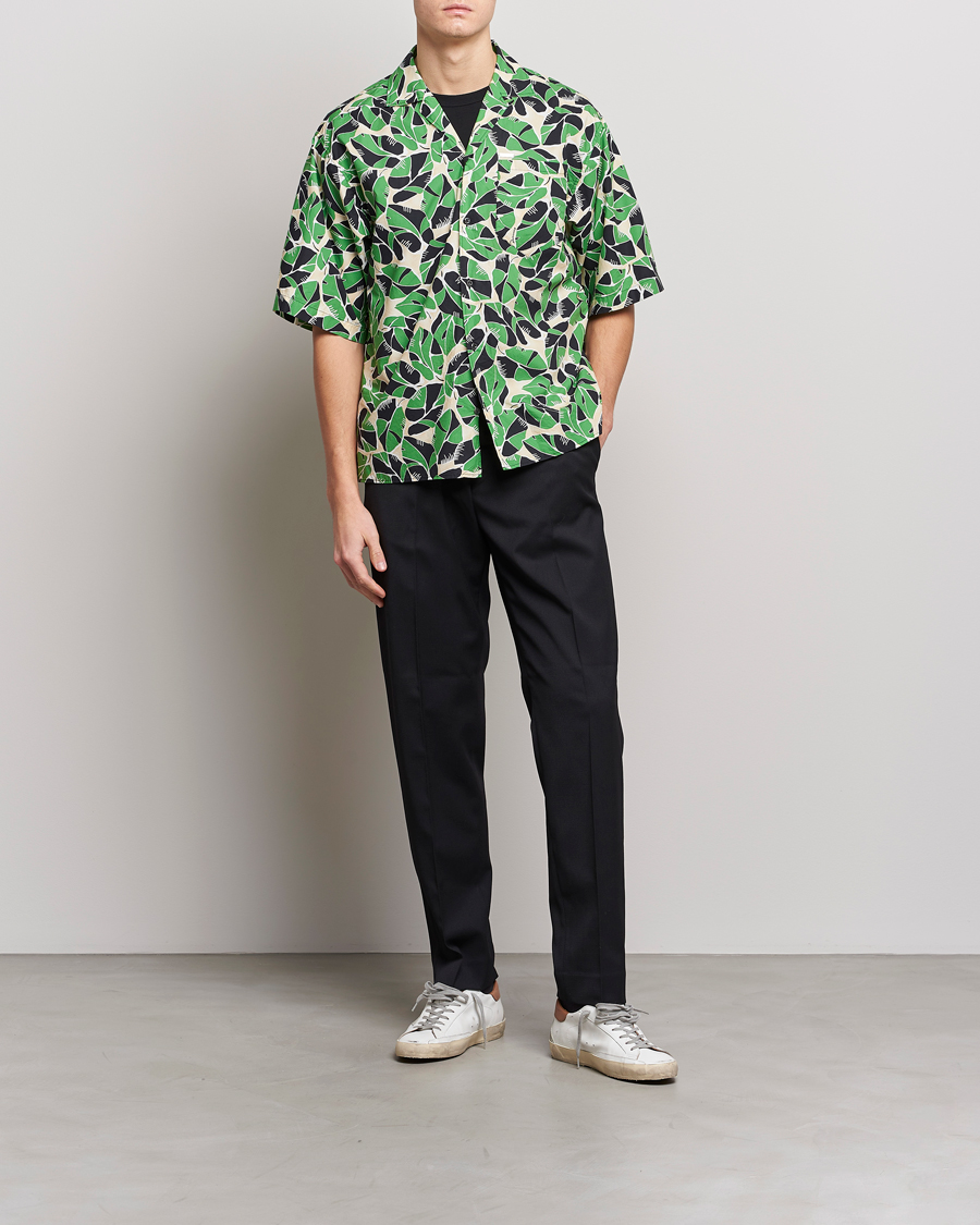 Uomini | Camicie | Dsquared2 | Printed Bowling Shirt Beige/Green