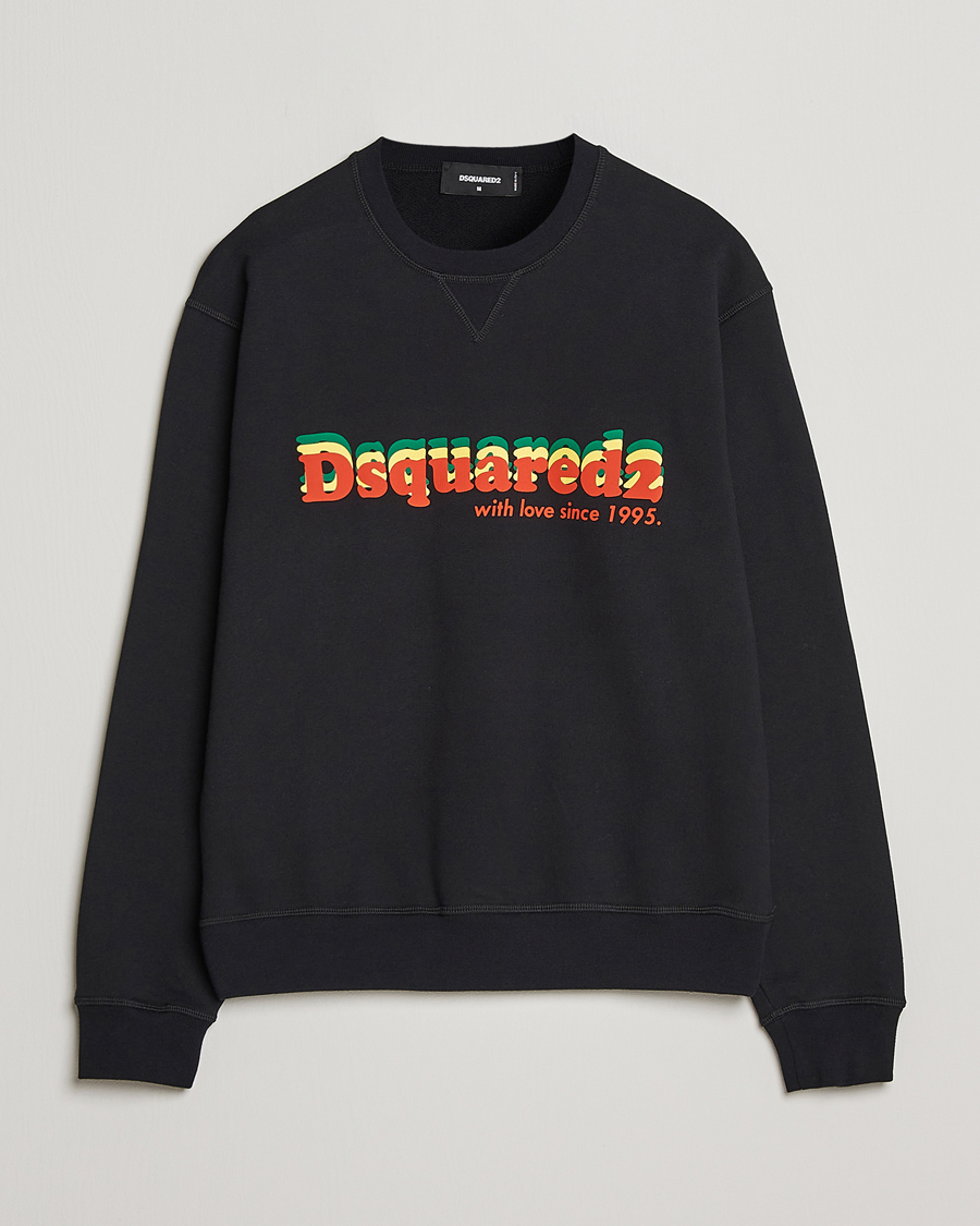 Uomini | Maglieria | Dsquared2 | Printed Cotton Sweatshirt Black