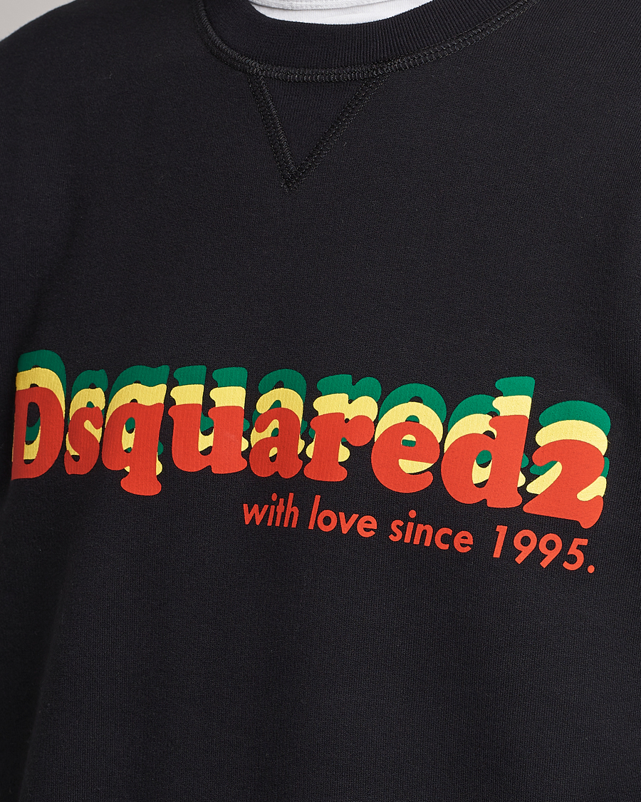 Uomini | Maglieria | Dsquared2 | Printed Cotton Sweatshirt Black