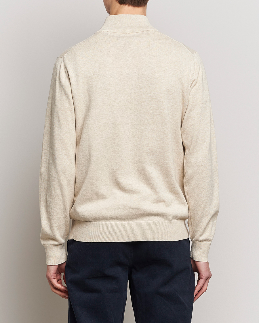 Uomini | Maglieria | GANT | Classic Cotton Half Zip Ocra Melange