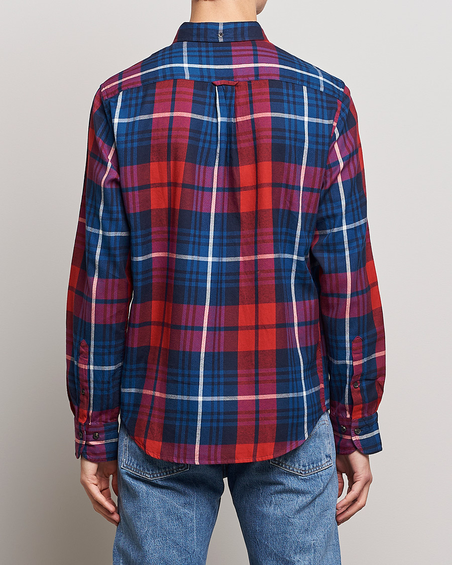 Uomini | Camicie | Gant | Regular Plaid Flannel Shirt Ruby Red