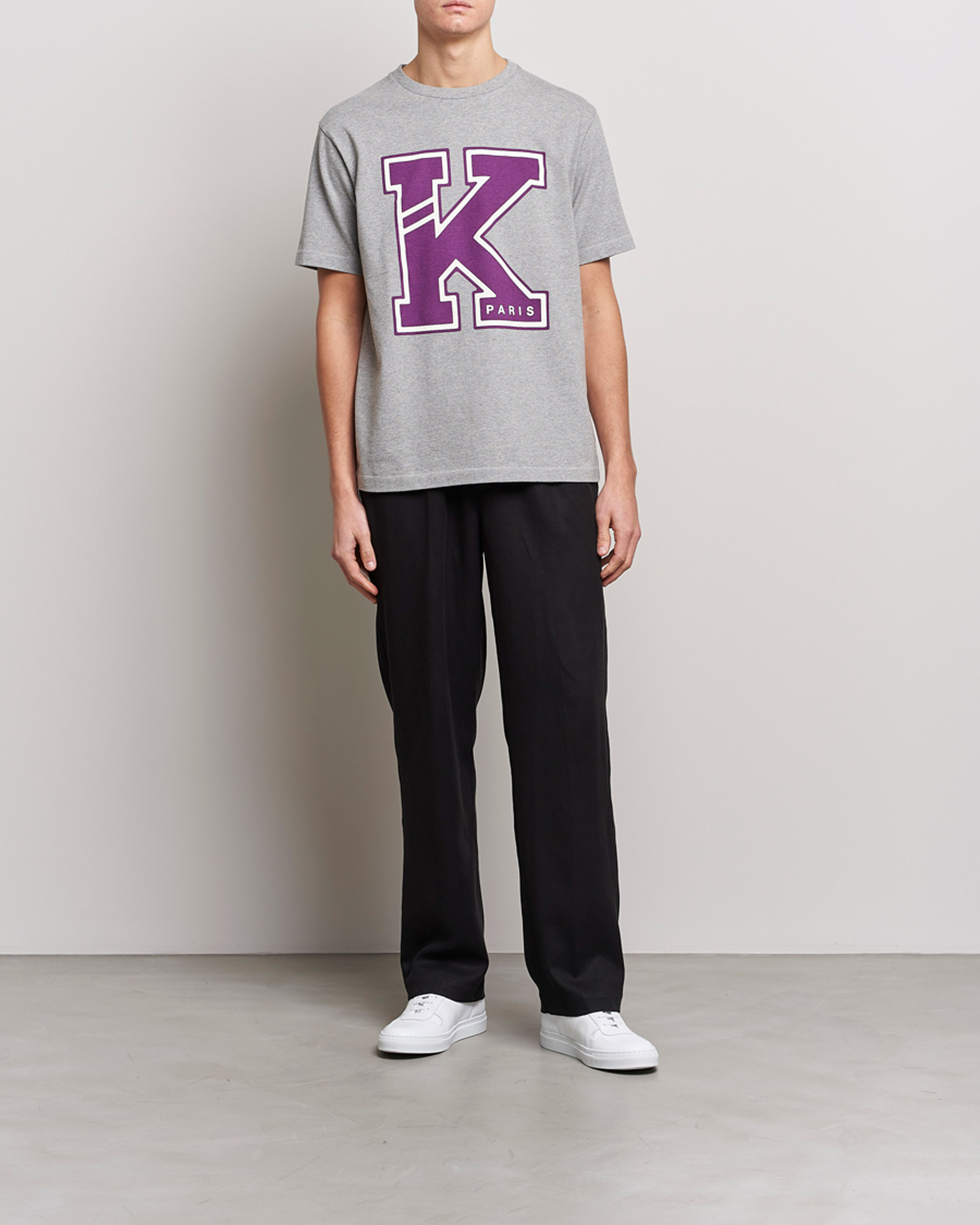 Uomini | T-shirt | KENZO | College Classic T-Shirt Pearl Grey