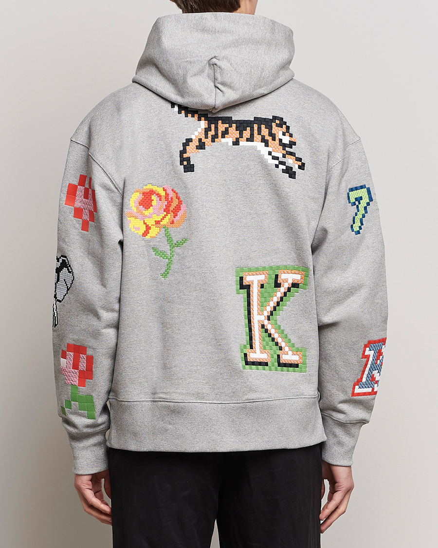 Uomini | Maglieria | KENZO | Pixel Oversize Hoodie Pearl Grey