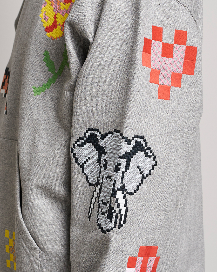 Uomini | Maglieria | KENZO | Pixel Oversize Hoodie Pearl Grey