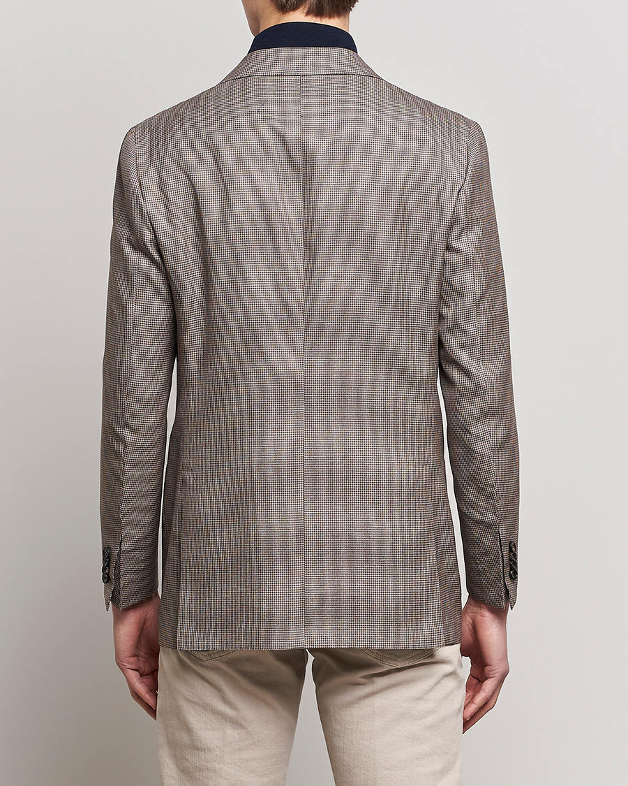 Uomini | Blazers | Kiton | Wool Houndstooth Blazer Beige
