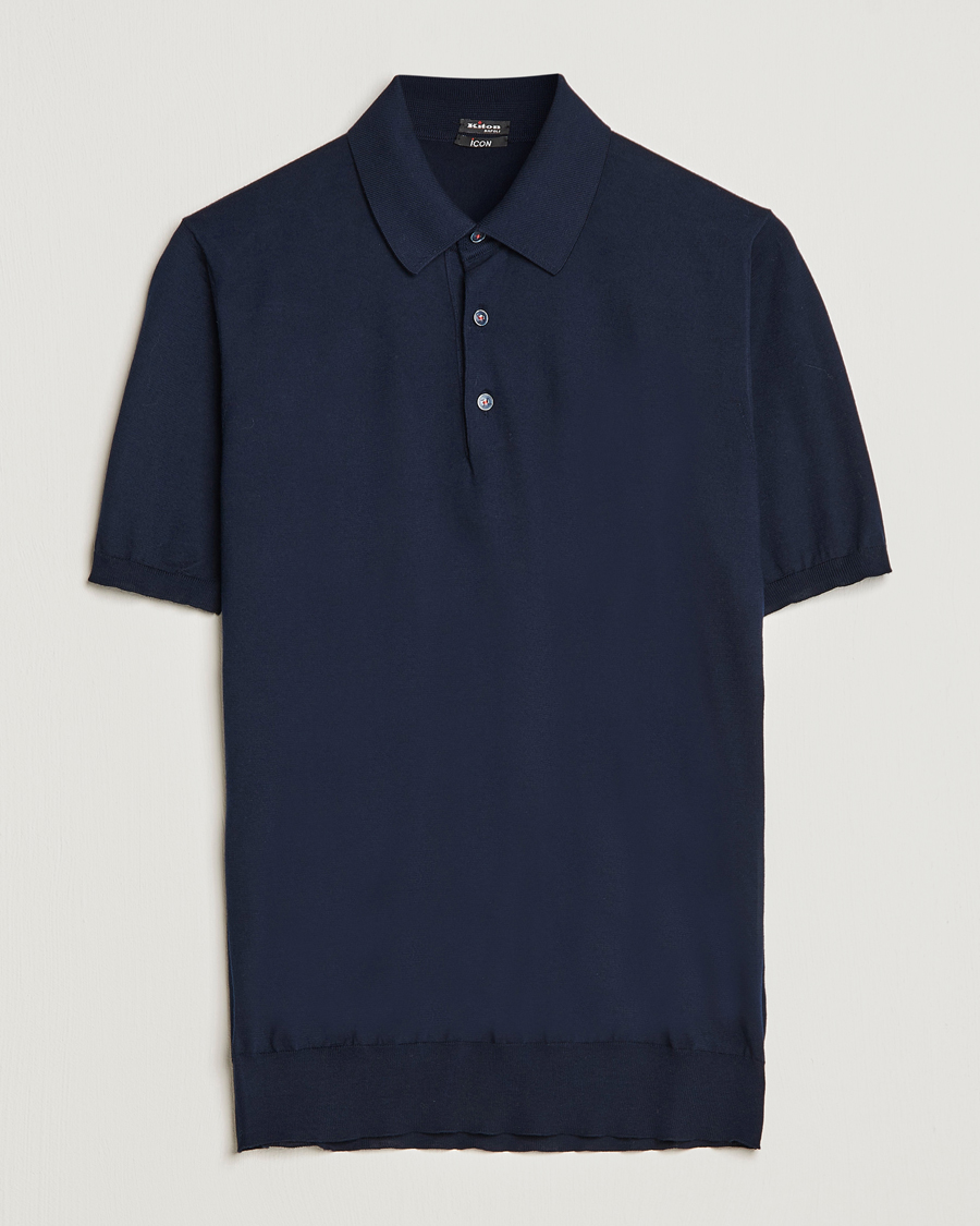 Uomini | Polo | Kiton | Sea Island Cotton Polo Navy
