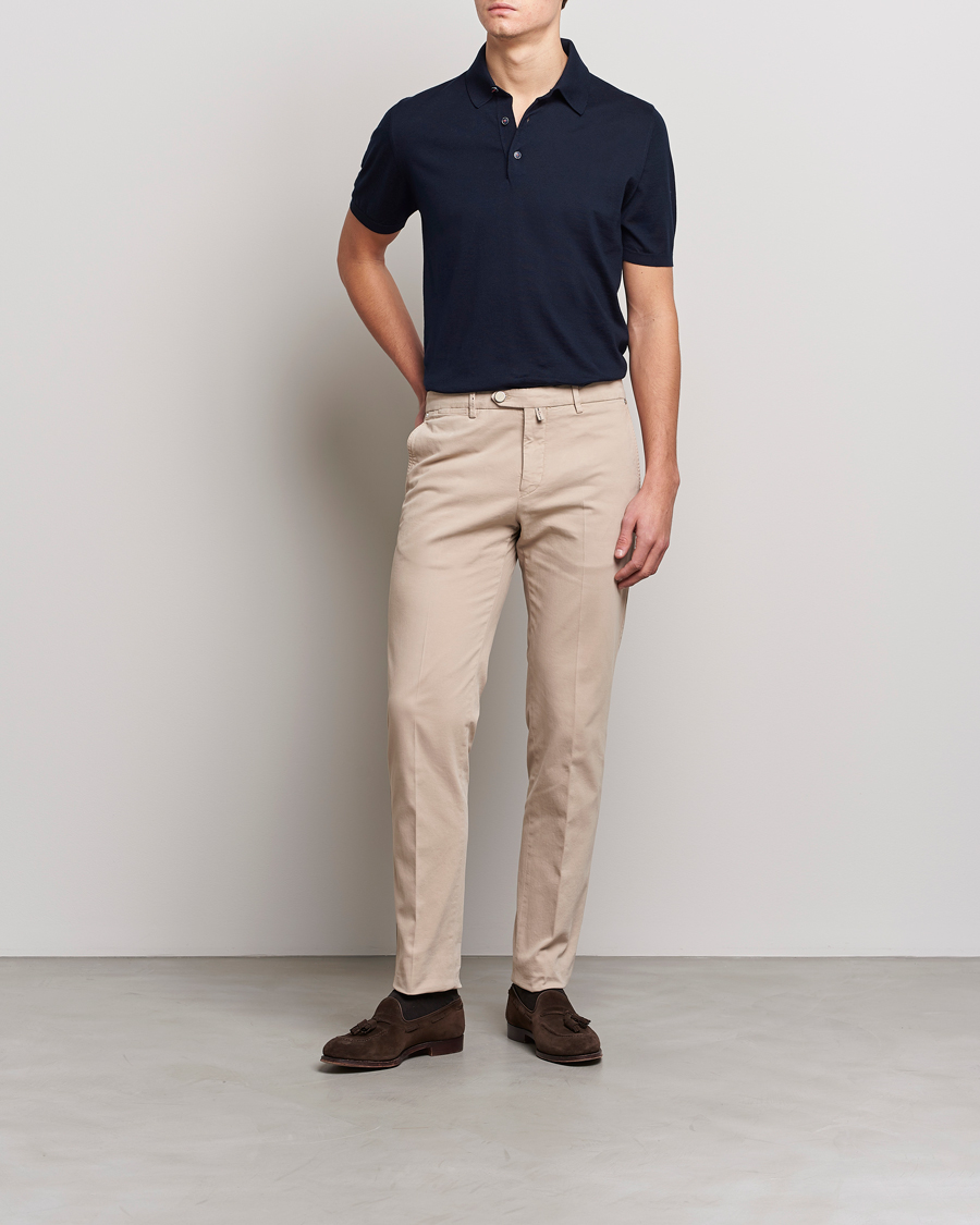 Uomini | Polo | Kiton | Sea Island Cotton Polo Navy