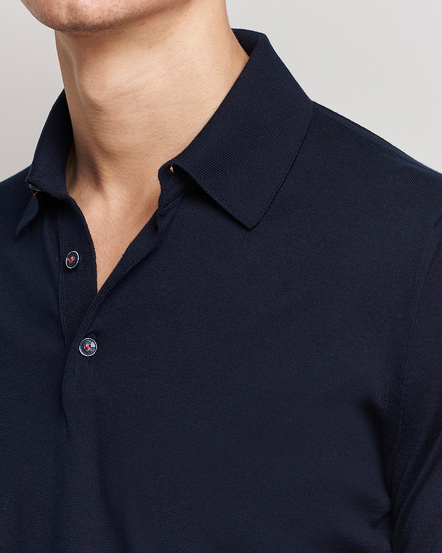 Uomini | Polo | Kiton | Sea Island Cotton Polo Navy