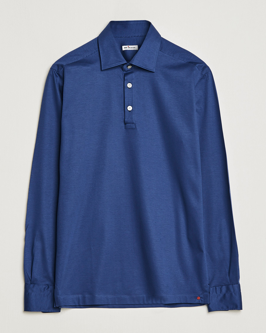 Uomini | Camicie | Kiton | Popover Shirt Dark Blue
