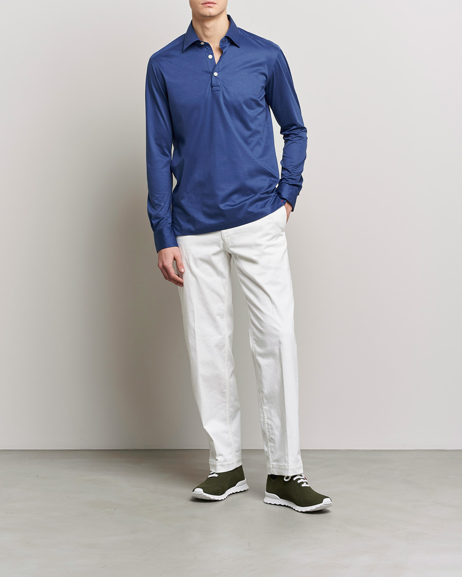 Uomini | Camicie | Kiton | Popover Shirt Dark Blue