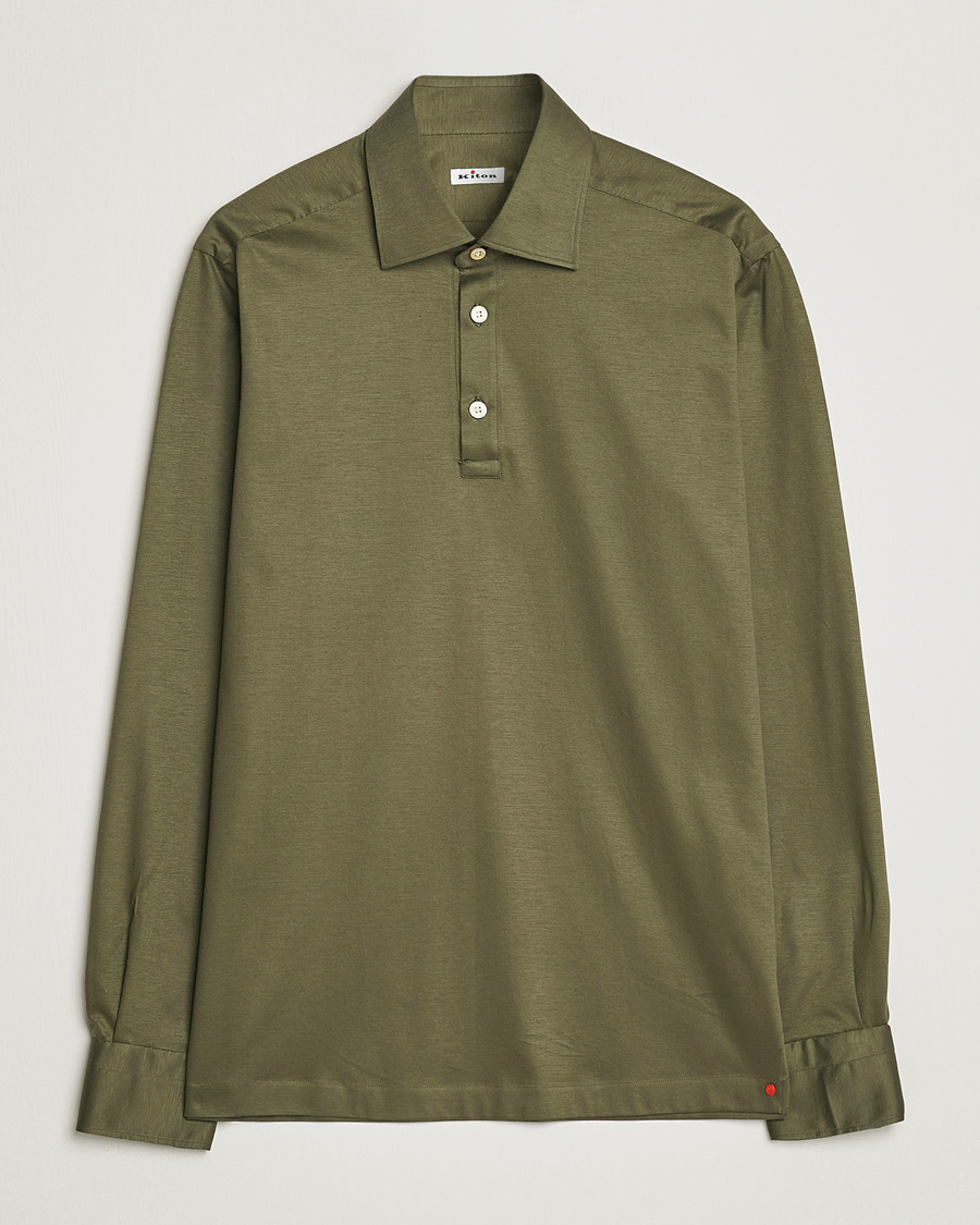 Uomini | Camicie | Kiton | Popover Shirt Dark Olive