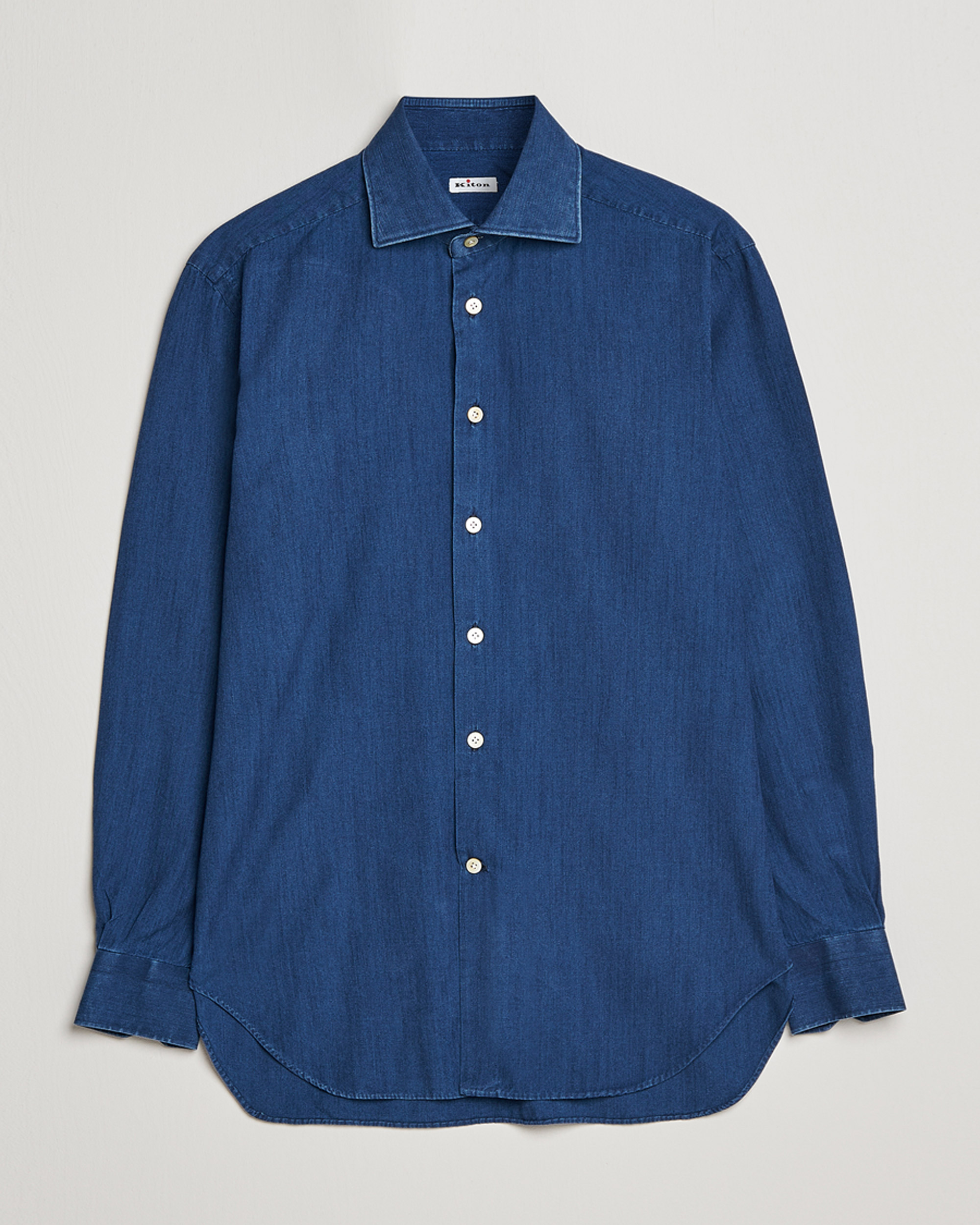 Uomini | Camicie | Kiton | Denim Sport Shirt Indigo Blue