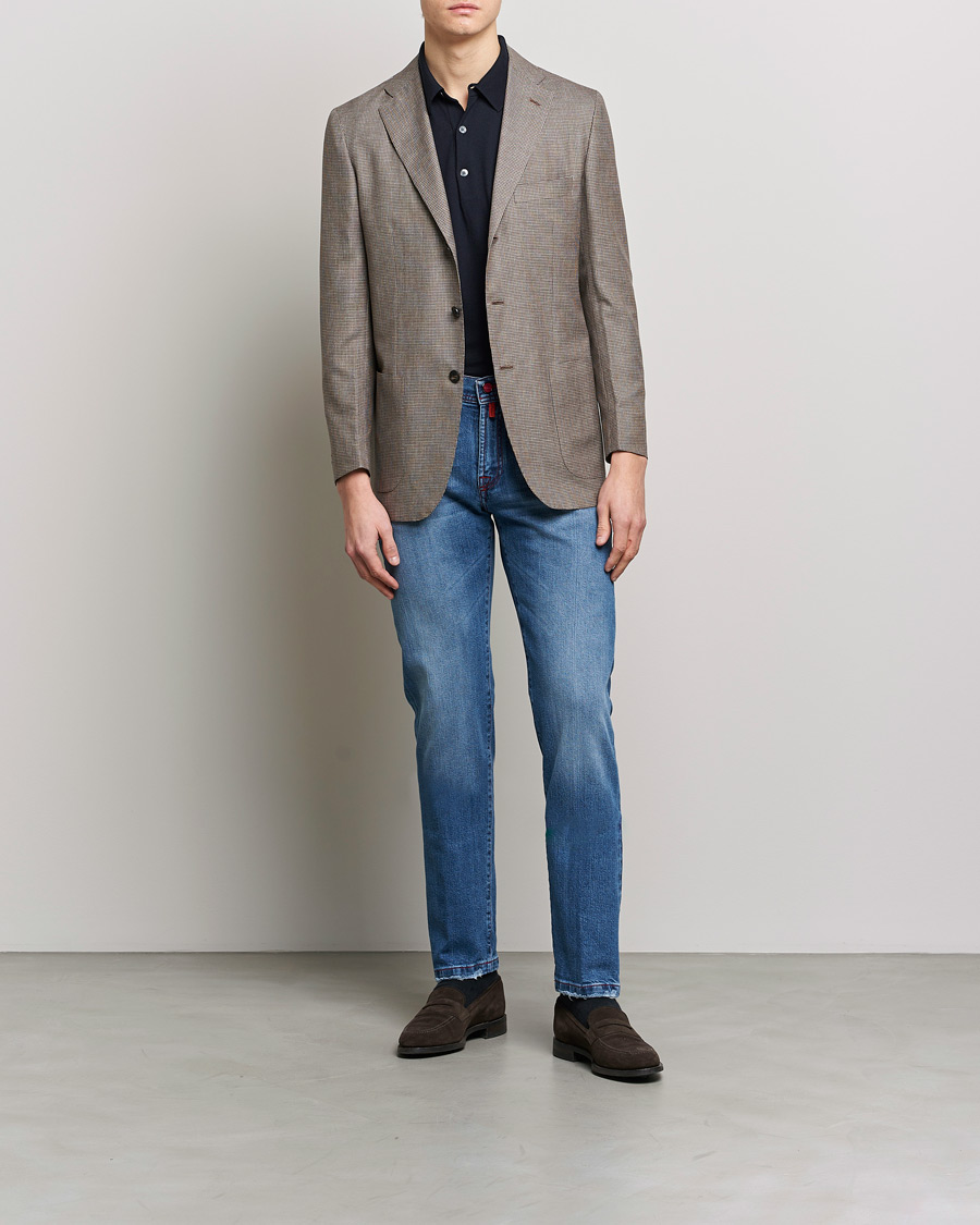 Uomini | Jeans | Kiton | Kurabo Denim Jeans Light Indigo